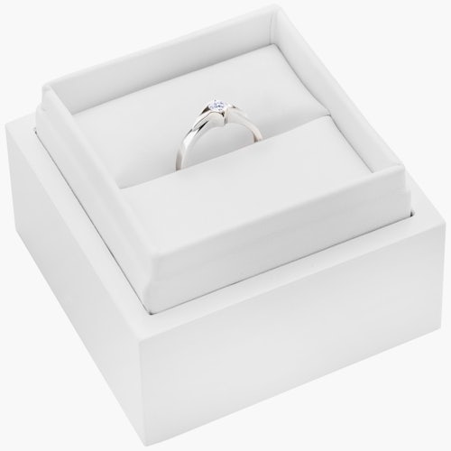 Pierścionek zaręczynowy SAVICKI: białe złoto, diament